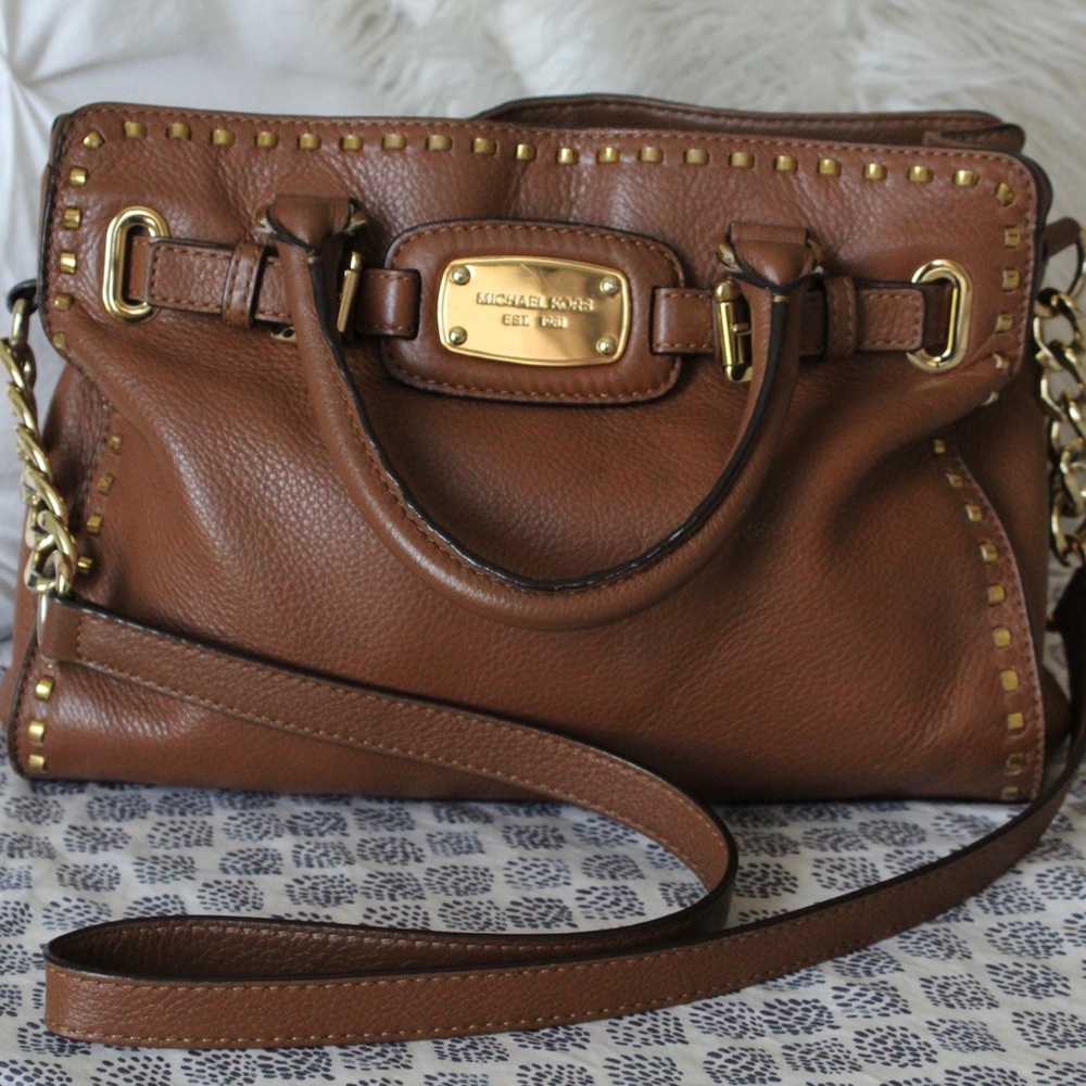 Michael Kors Hamilton Tan Leather Satchel